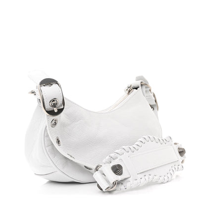 Balenciaga Agneau Arena Lunar New Year Graffiti Logo Le Cagole Shoulder Bag XS Optic White 4 of 12