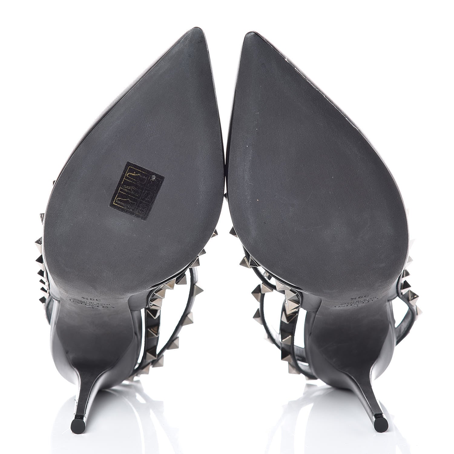 Valentino Garavani Calfskin Nappa Rockstud Ankle Strap 100mm Pumps 39.5 Black 5 of 9