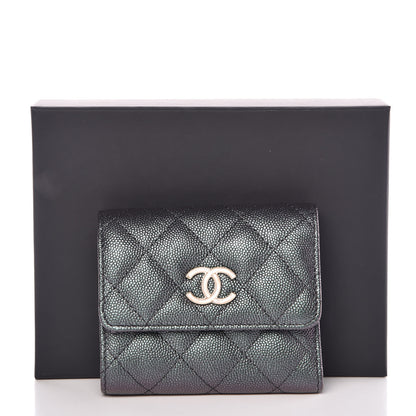 Chanel Iridescent Caviar Quilted Small Wallet Black 9 of 9
