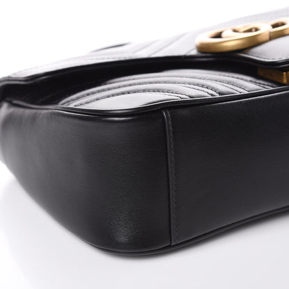 Gucci Calfskin Matelasse Small GG Marmont Shoulder Bag Black 9 of 10