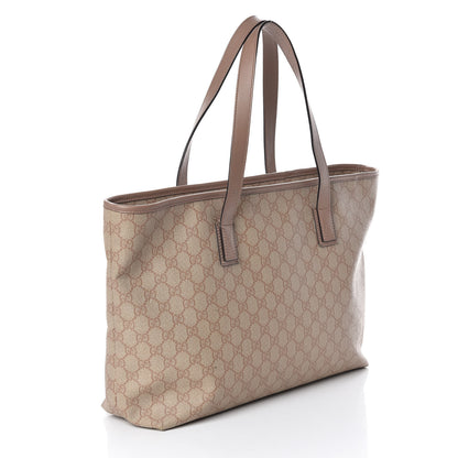 Gucci GG Supreme Monogram Medium Zippered Shopping Tote Winter Rose 3 of 13