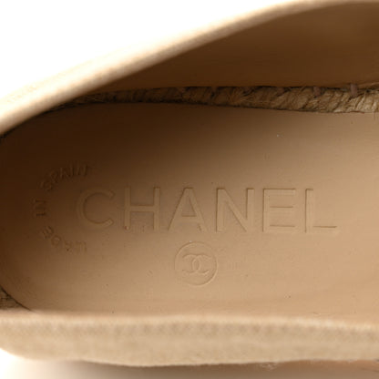 Chanel Linen CC Espadrilles 36 Beige Black 8 of 13