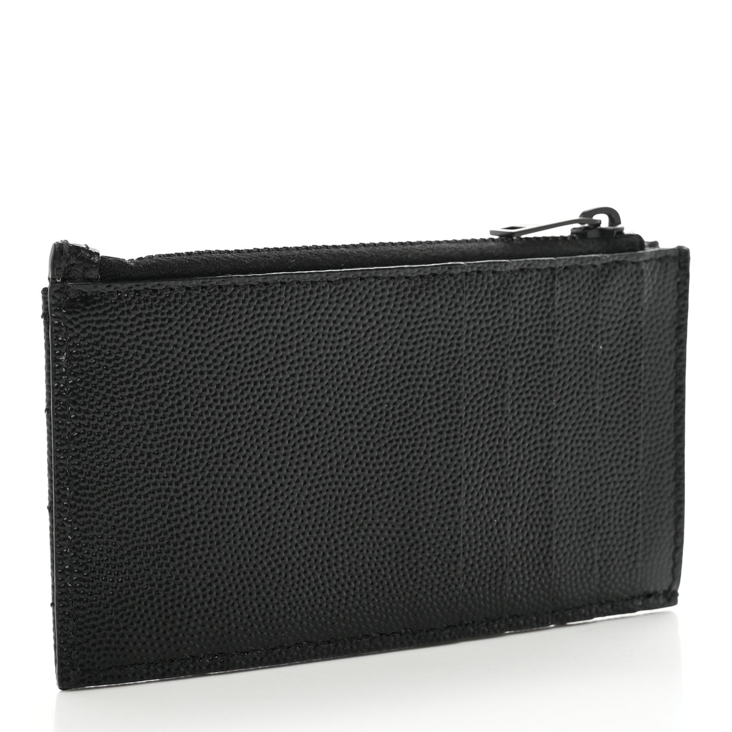 Grain De Poudre Matelasse Chevron Monogram Fragments Zippered Card Case Black
