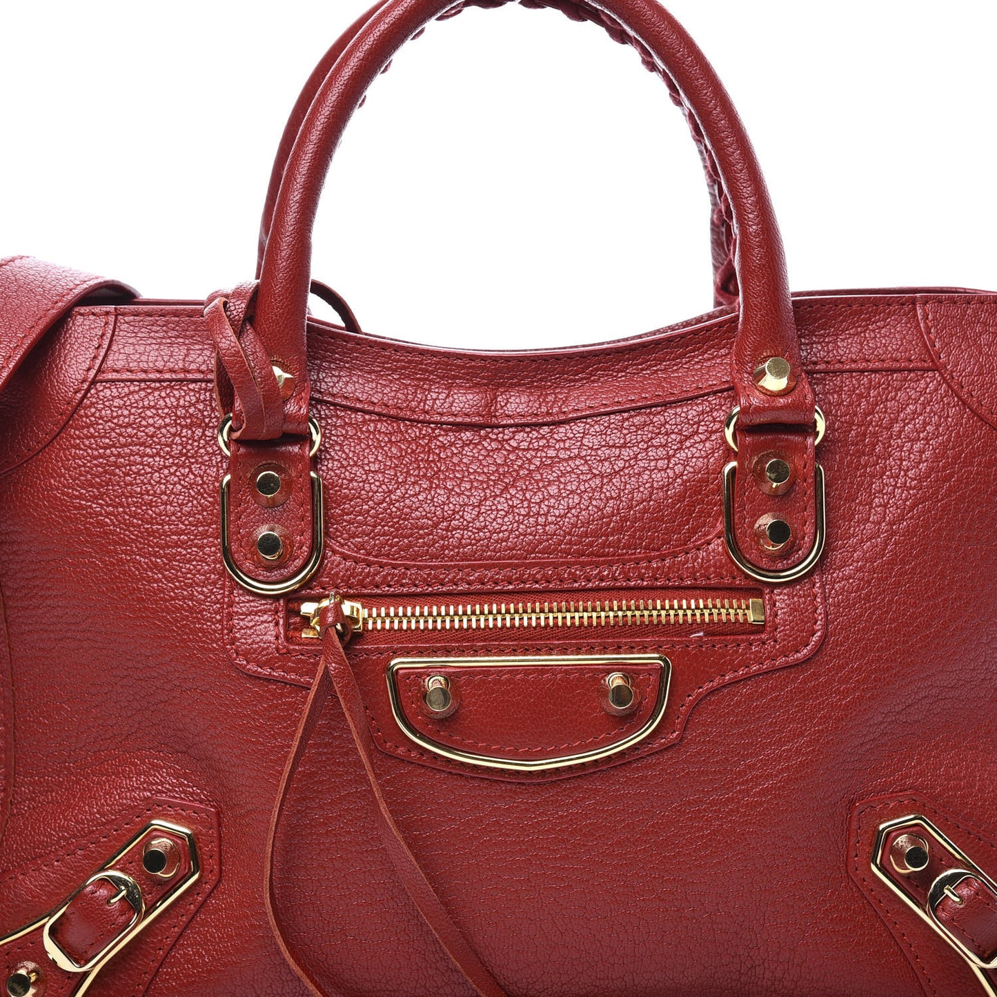 Chevre Gold Metallic Edge Hardware S City Rouge Groseille