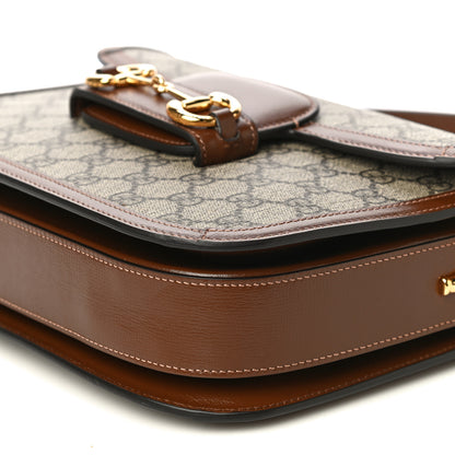 Gucci GG Supreme Monogram Horsebit 1955 Shoulder Bag Beige Brown Sugar 9 of 11
