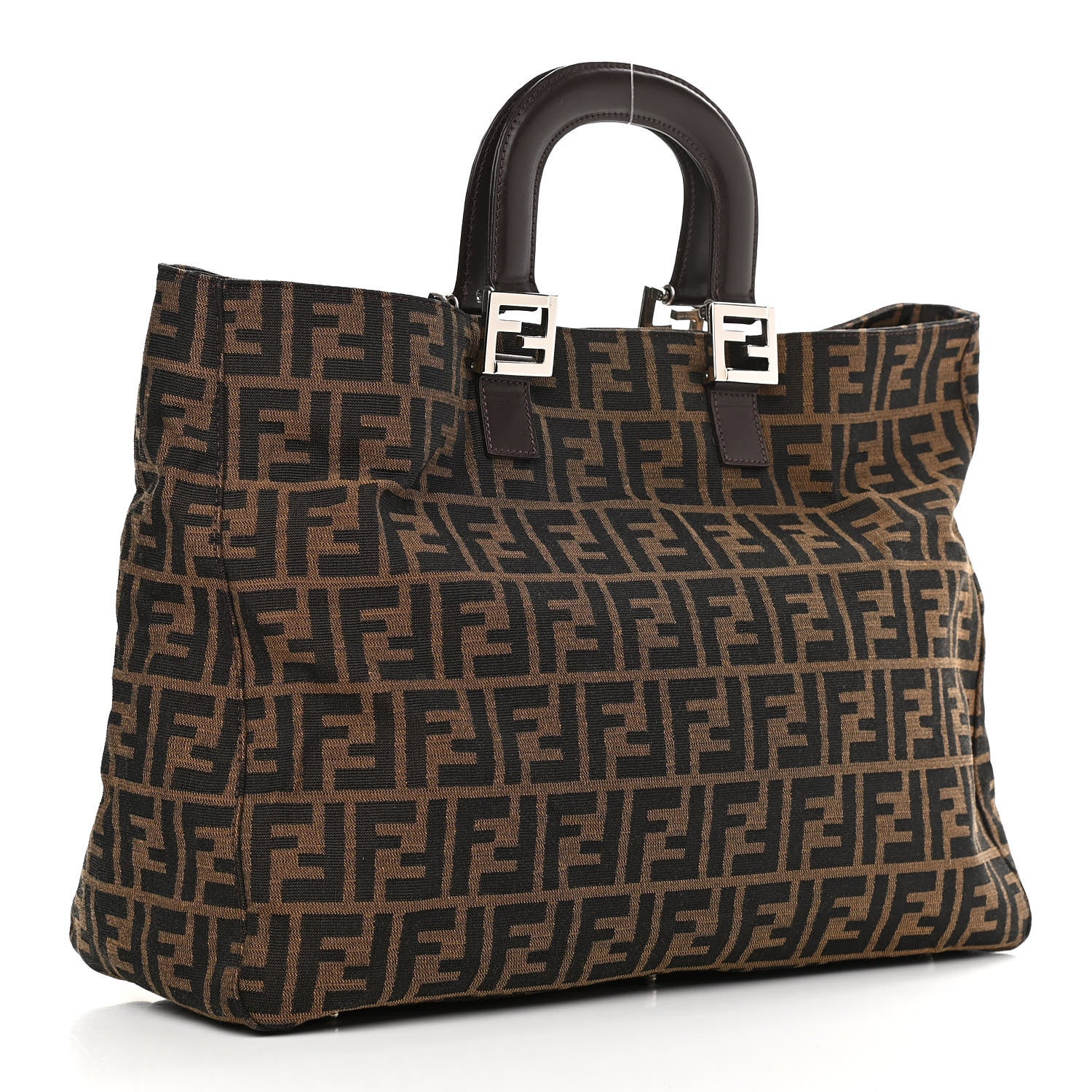 Fendi Zucca Top Handle Tote Tobacco 2 of 8