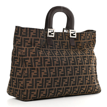 Fendi Zucca Top Handle Tote Tobacco 2 of 8