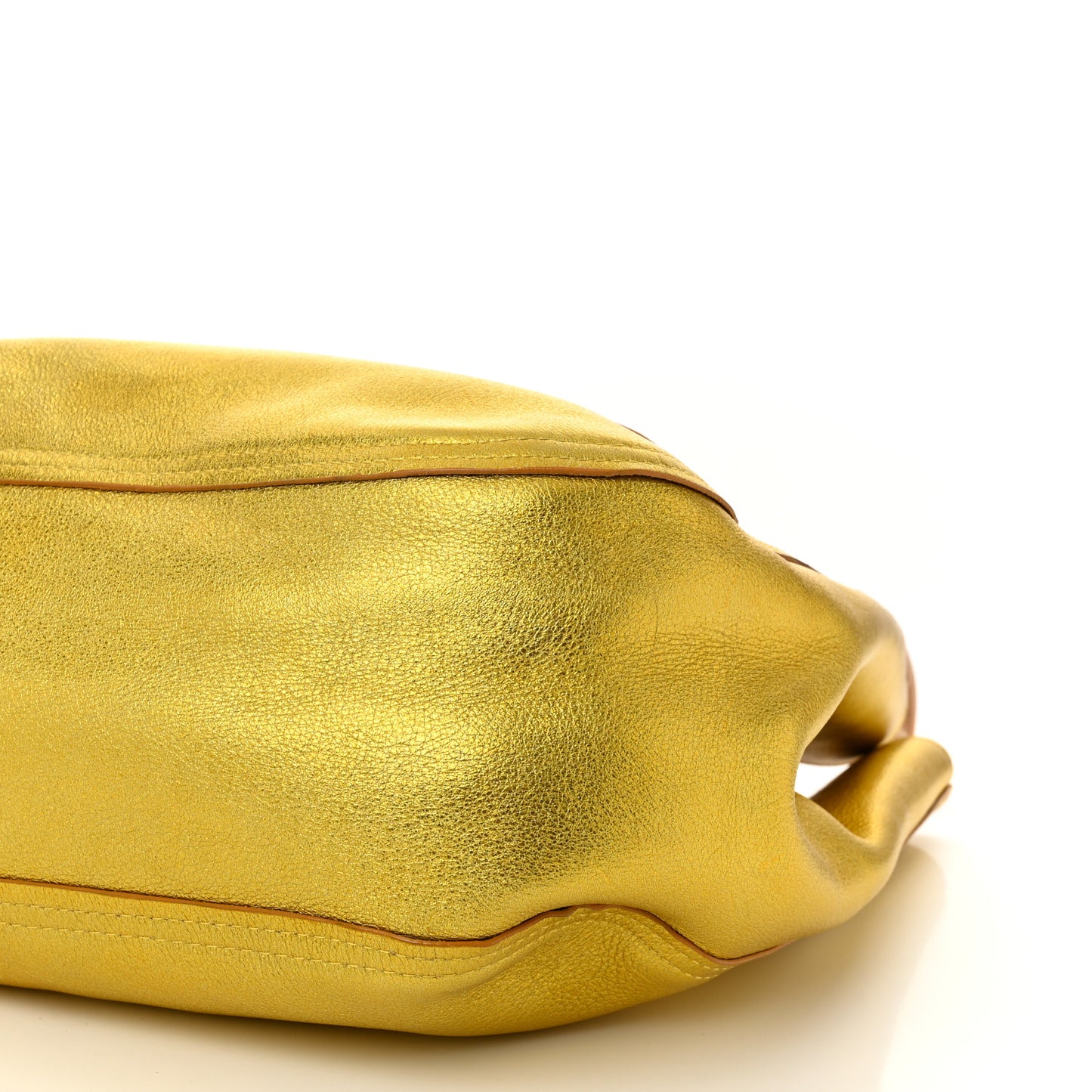 Metallic Nappa Suede Stevie Reversible Tote Saffron Caramel