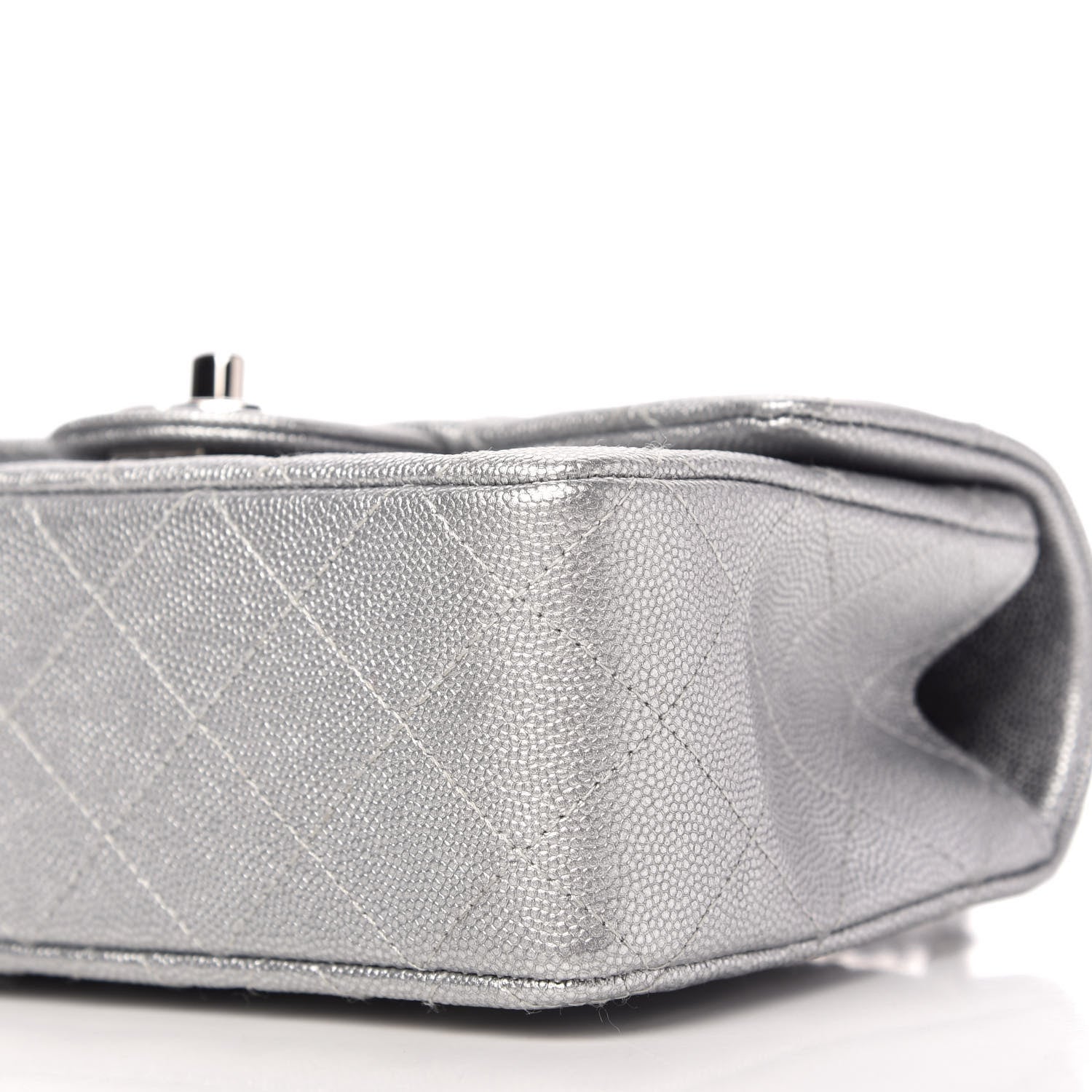 Chanel Metallic Caviar Quilted Mini Top Handle Rectangular Flap Silver 7 of 10