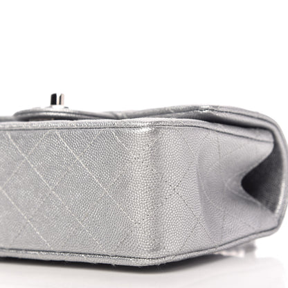 Chanel Metallic Caviar Quilted Mini Top Handle Rectangular Flap Silver 7 of 10