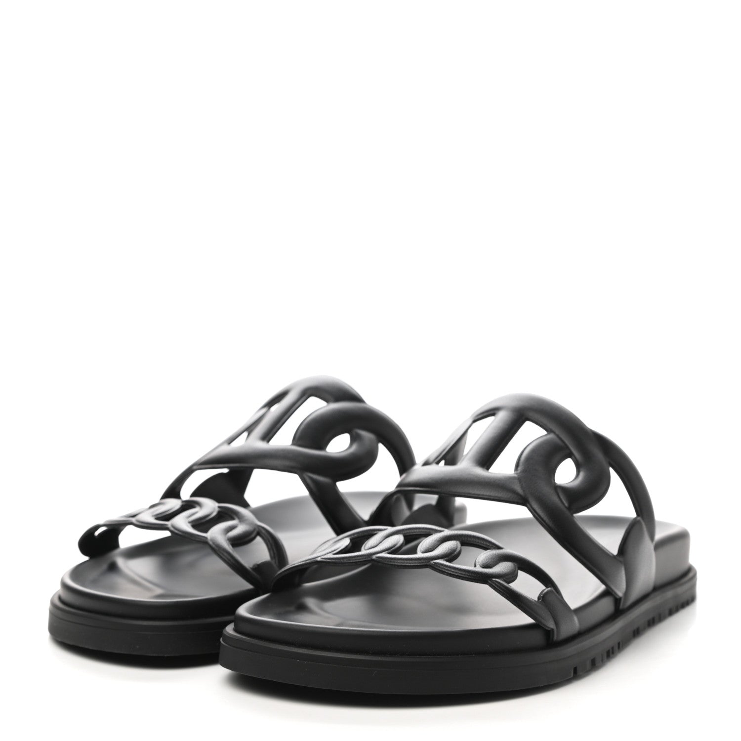 Hermes Nappa Extra Sandals 37 Black 3 of 9
