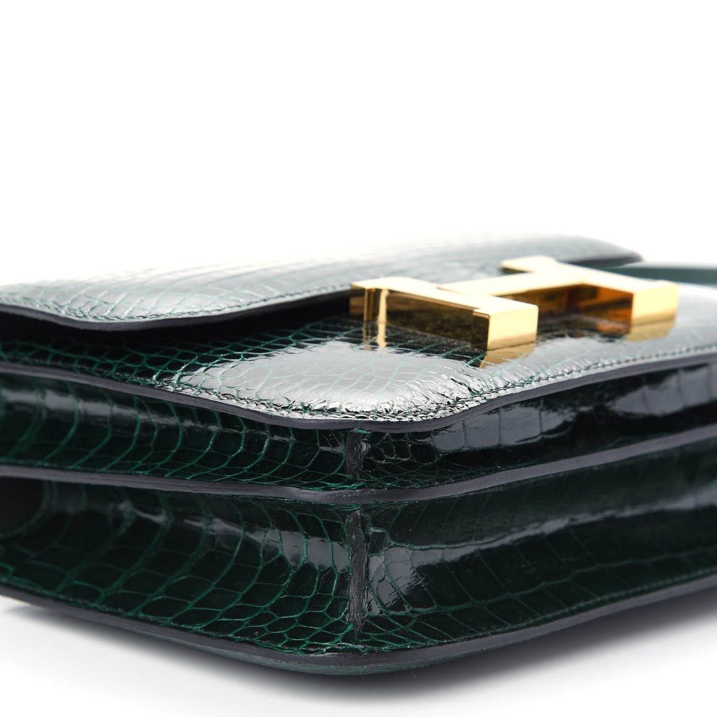Shiny Alligator Constance 18 Vert Fonce