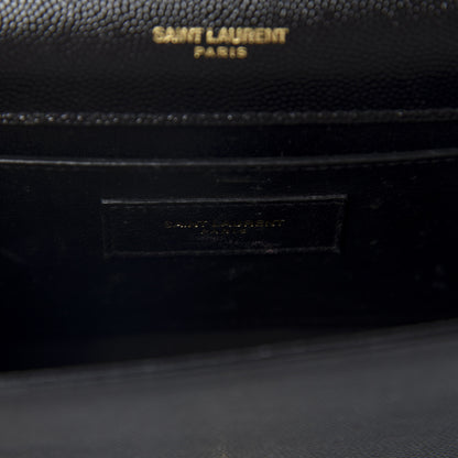 Saint Laurent Grain De Poudre Small Monogram Kate Satchel Black 10 of 12