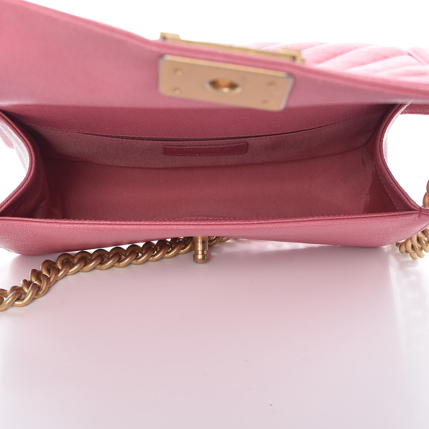 Chanel Caviar Chevron Quilted Medium Boy Flap Pink 5 of 8