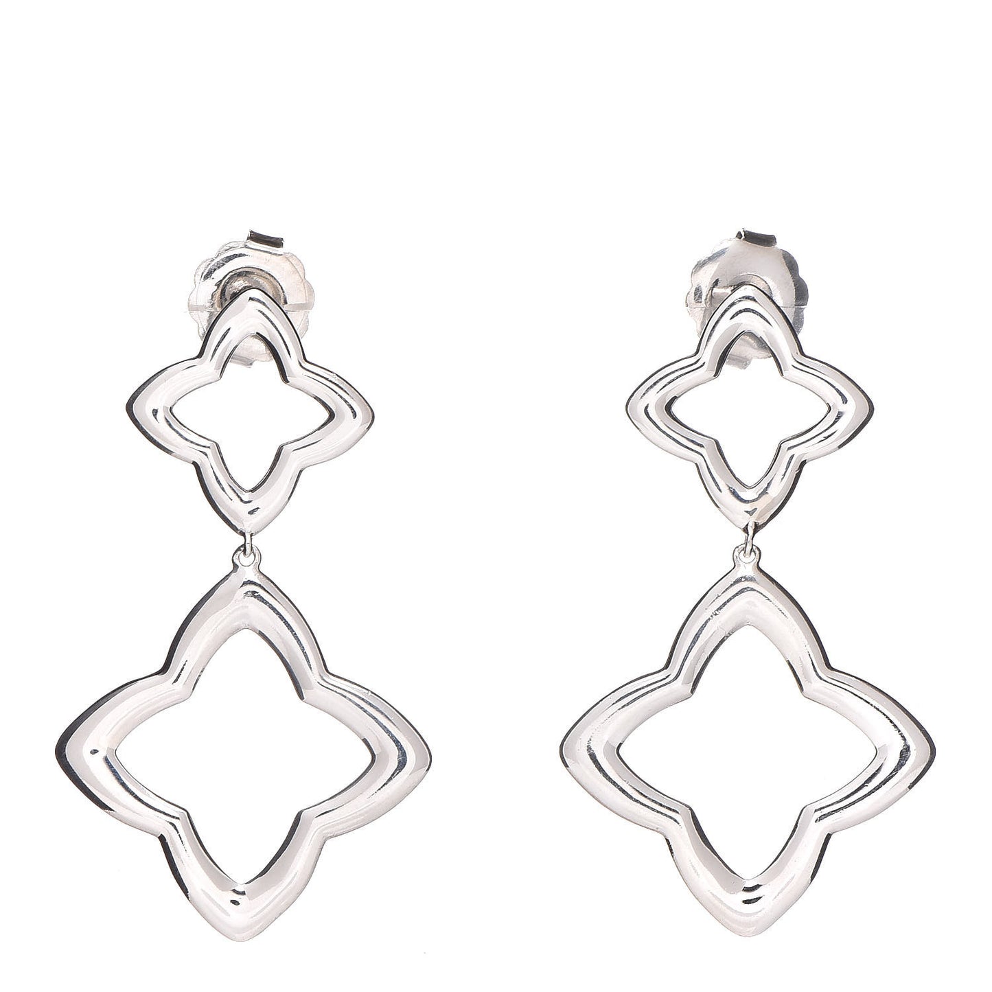 Sterling Silver Quatrefoil Drop Earrings
