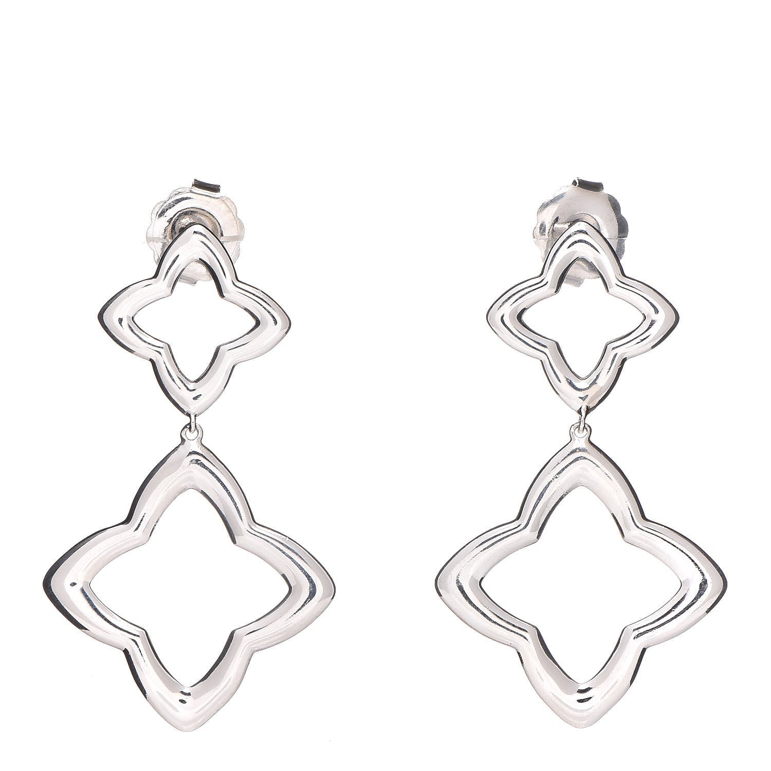 David Yurman Sterling Silver Quatrefoil Drop Earrings 1 of 4