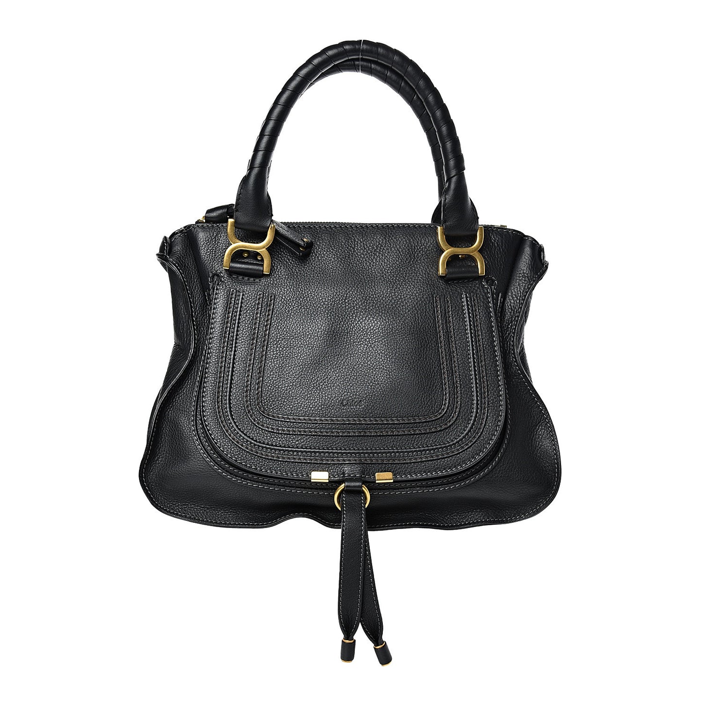 Calfskin Medium Marcie Satchel Black