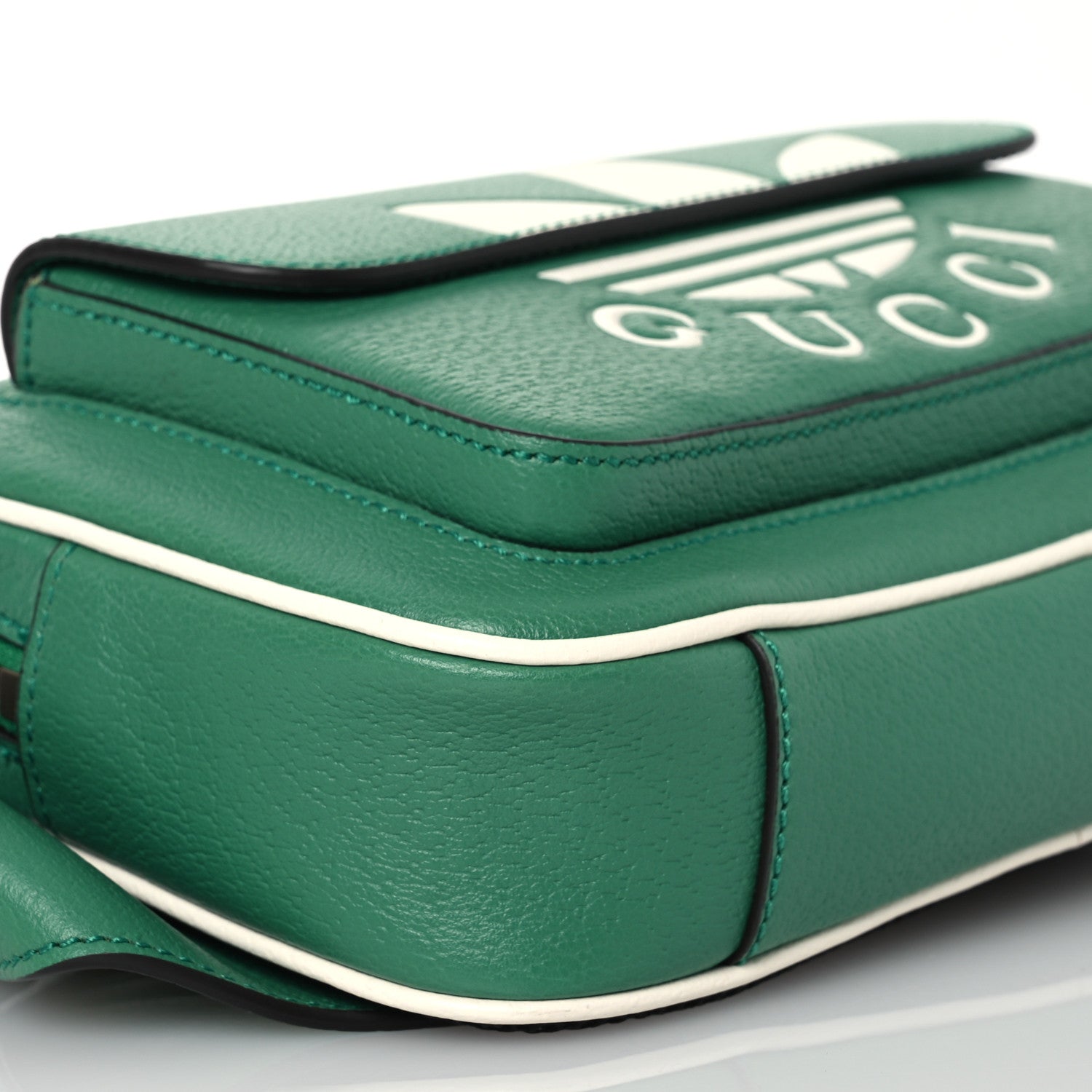 Gucci X ADIDAS Textured Dollar Calfskin Belt Bag Green 11 of 15