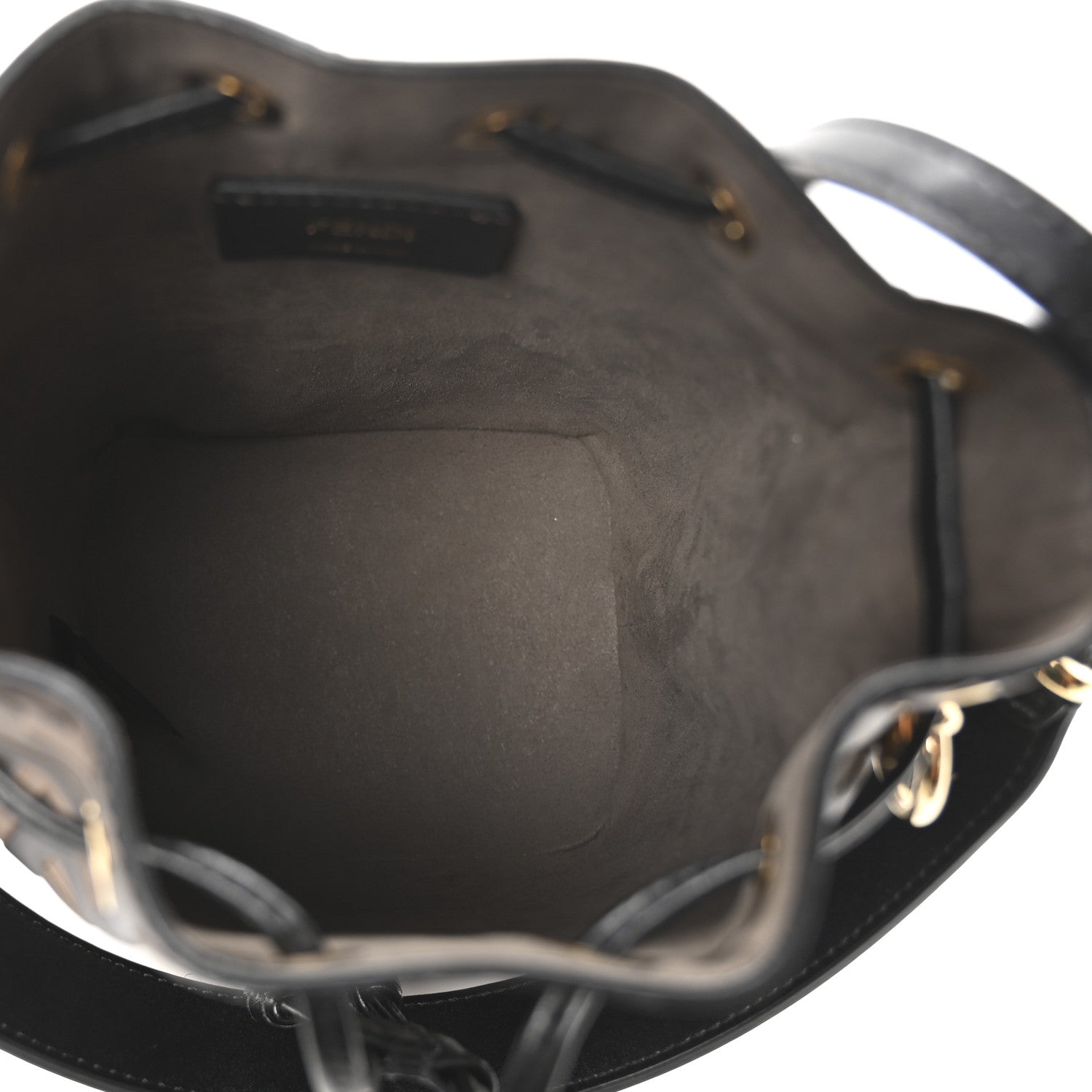 Fendi Vitello Liberty F is Fendi Bi-Color FF 1974 Embossed Mini Mon Tresor Bucket Bag Maya Black 5 of 10