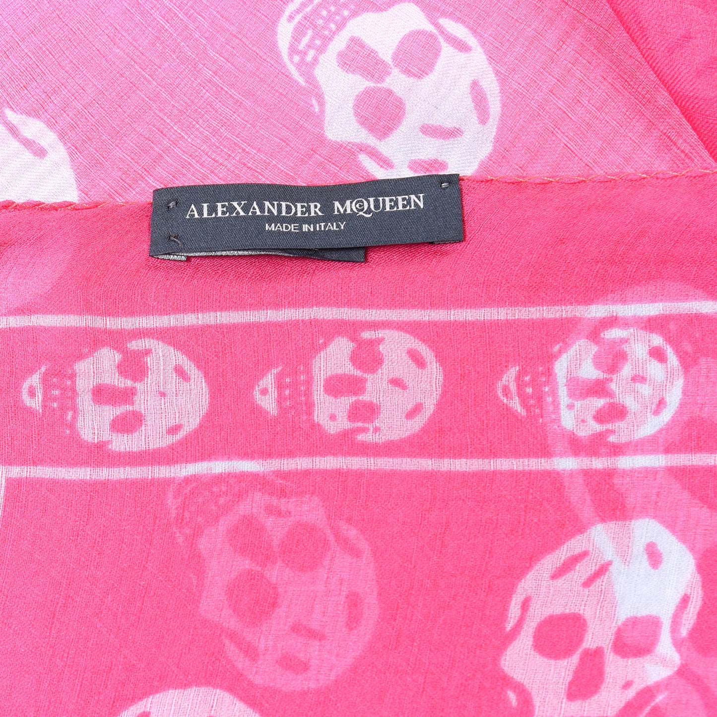 Silk Chiffon Skull Scarf Pink