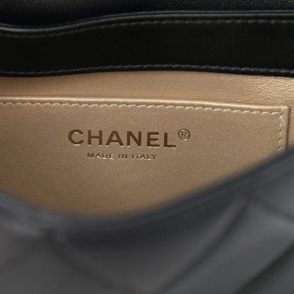 Chanel Lambskin Quilted Mini CC Crystal Logo Chain Flap Black 6 of 14