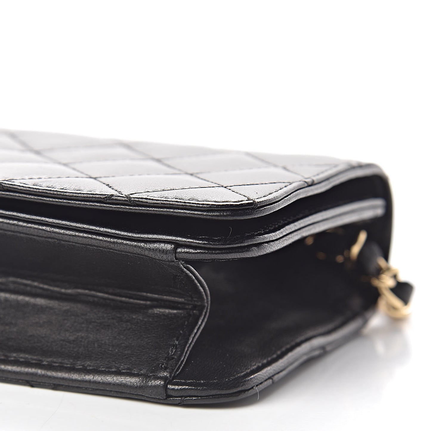 Lambskin Quilted Small Single Flap Black