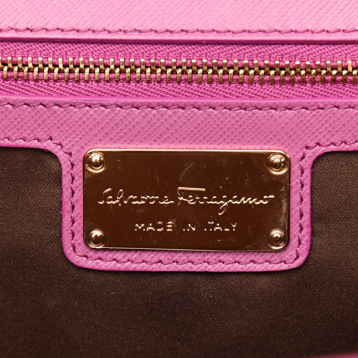 Printed Calfskin Vara Bow Chain Flap Crossbody Fuchsia