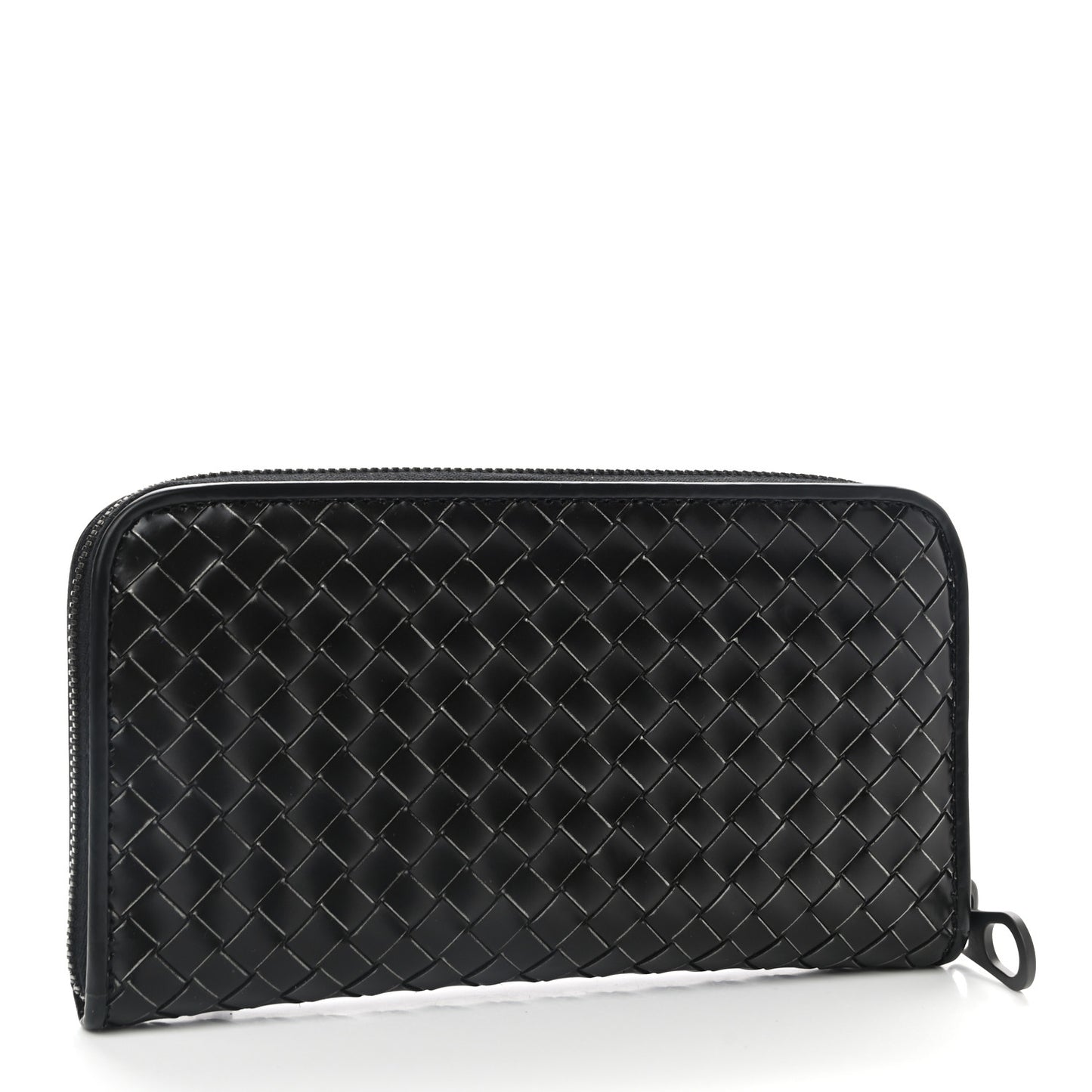 Nappa Intrecciato Zip Around Wallet Black