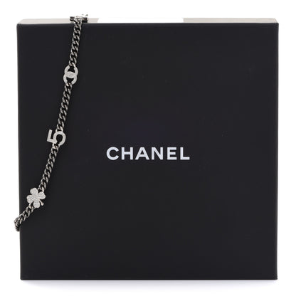 Chanel Ruthenium Crystal Chain CC Lucky Charms Choker Silver 6 of 6