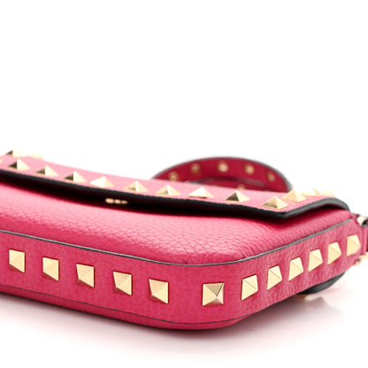 Valentino Garavani Grainy Calfskin Rockstud Crossbody Pouch Blossom 9 of 10