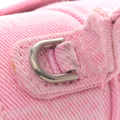 Balenciaga Washed Denim BB Monogram Hourglass Top Handle Bag Small Pink 11 of 15