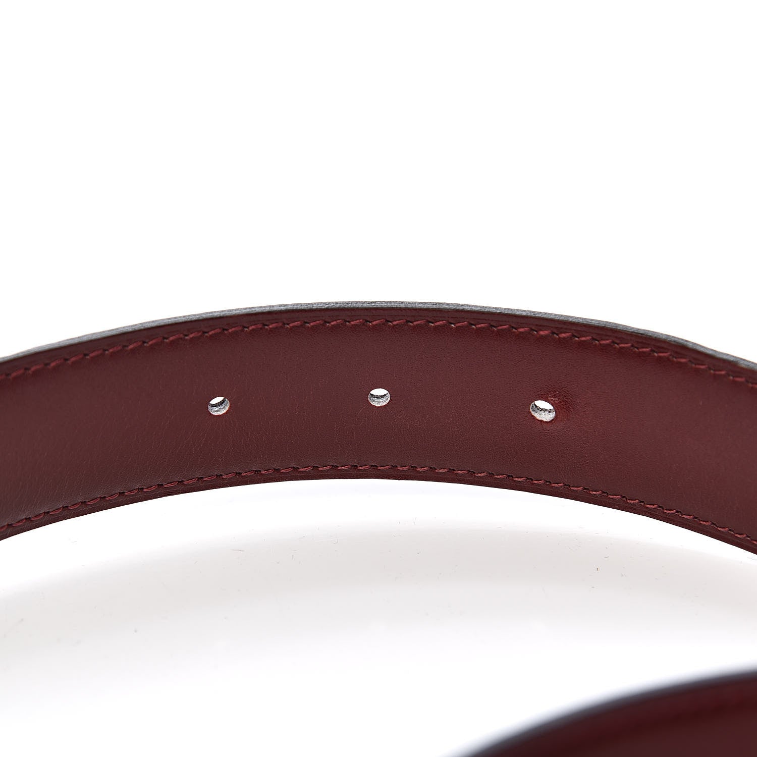 Hermes Taurillon Clemence Box 32mm Gamma Belt 95 Chocolate Rouge H 6 of 8