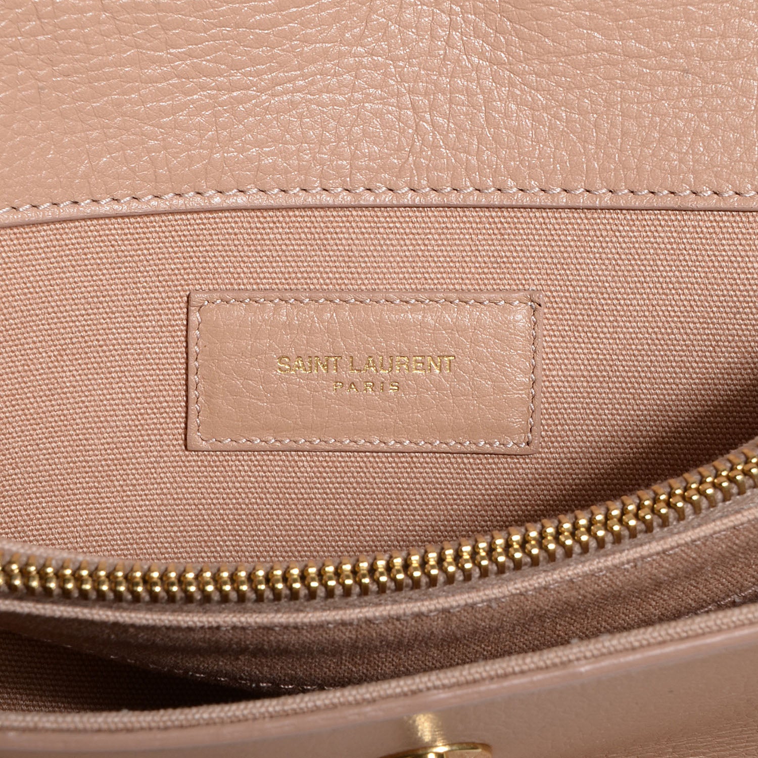 Saint Laurent Calfskin Canvas Small Muse Two Beige 7 of 10