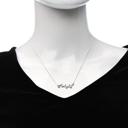 Tiffany Sterling Silver Paloma Picasso Olive Leaf Vine Pendant Necklace 2 of 6