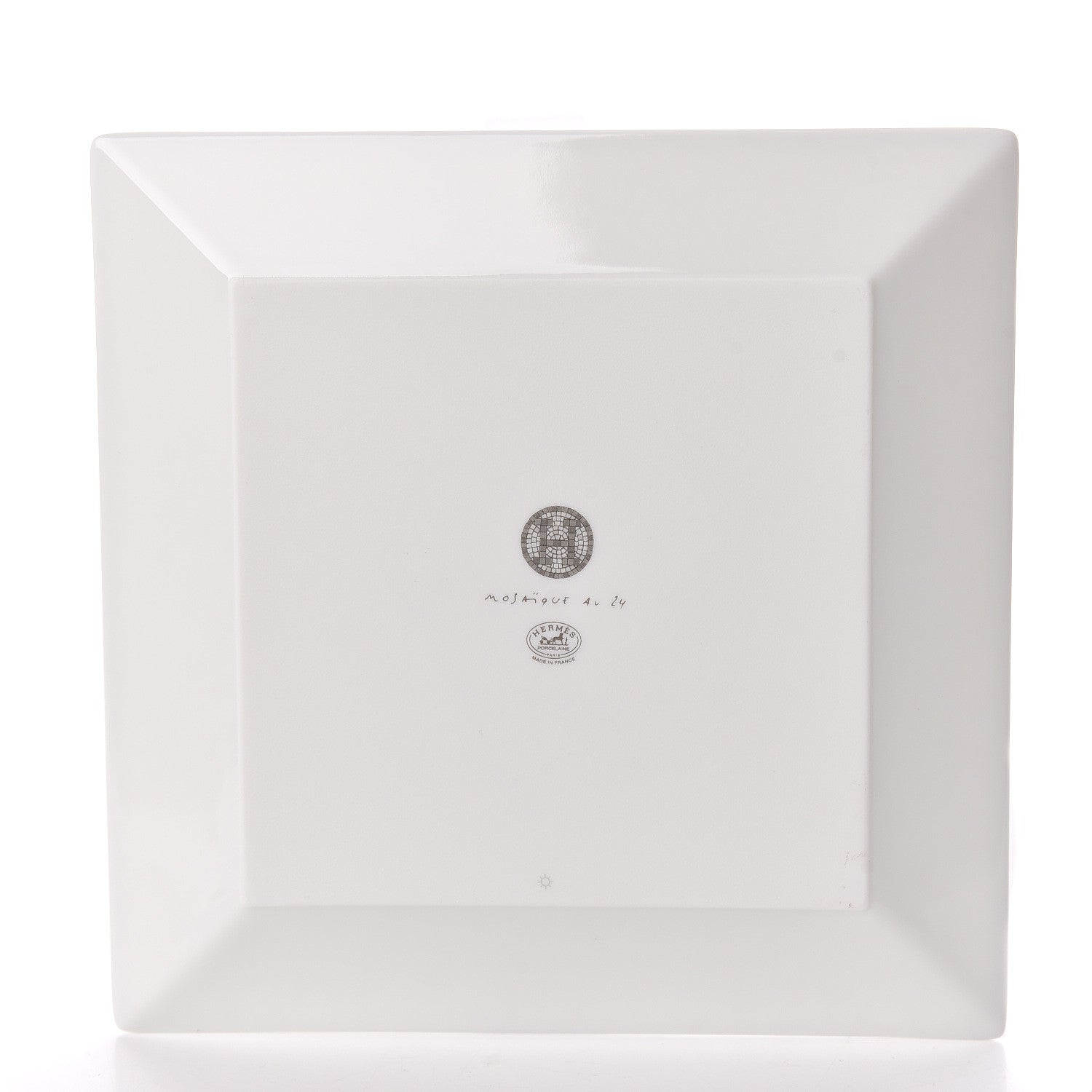 Hermes Porcelain Mosaique au 24 Square Plate Platinum 4 of 7