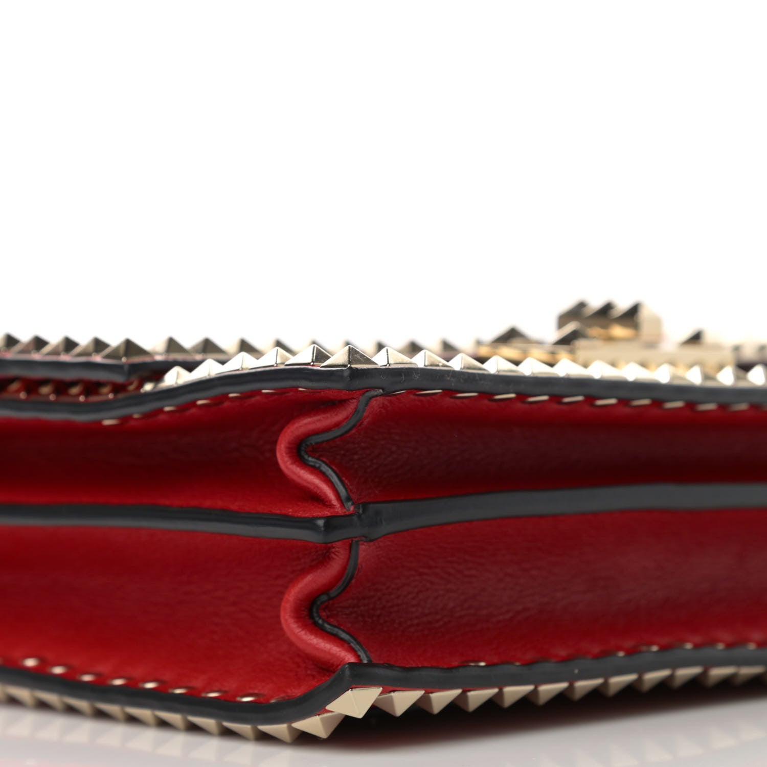 Valentino Garavani Buffalo Rockstud No Limit Top Handle Bag Red 9 of 12