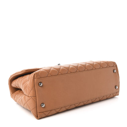 Chanel Caviar Quilted Medium Coco Handle Flap Camel 4 of 10