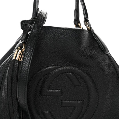 Gucci Pebbled Calfskin Small Soho Shoulder Bag Black 8 of 11