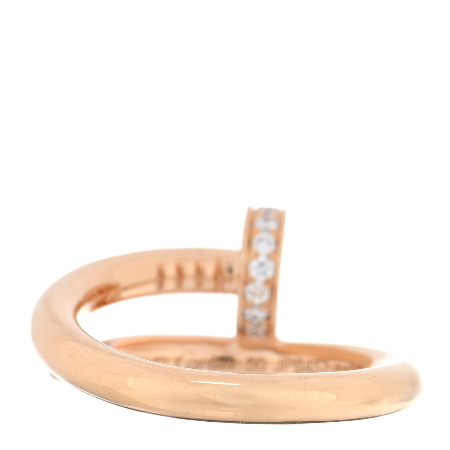 18K Pink Gold Diamond Juste Un Clou Ring 50 5.25