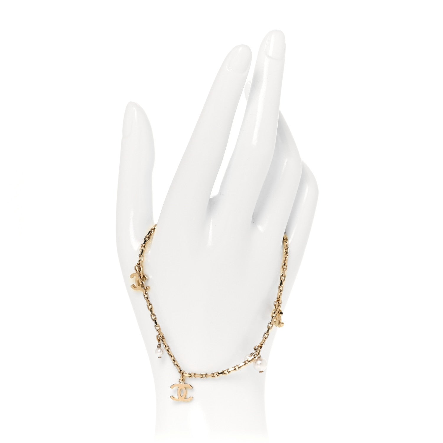 Chanel Pearl CC Chain Anklet Gold 2 of 3