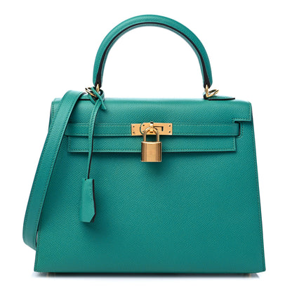Hermes Epsom Kelly Sellier 25 Bleu Paon 1 of 9