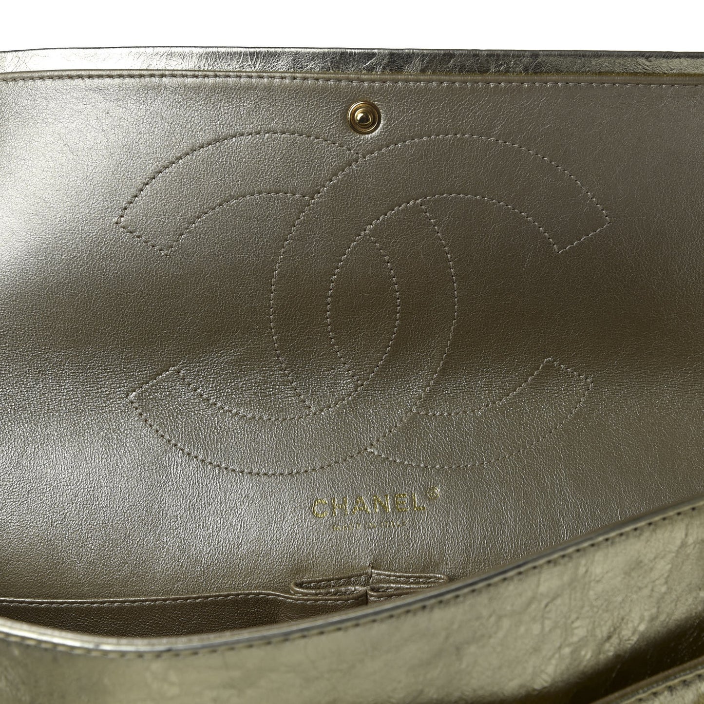 Metallic Aged Calfskin Quilted 2.55 Reissue 228 Flap Gold
