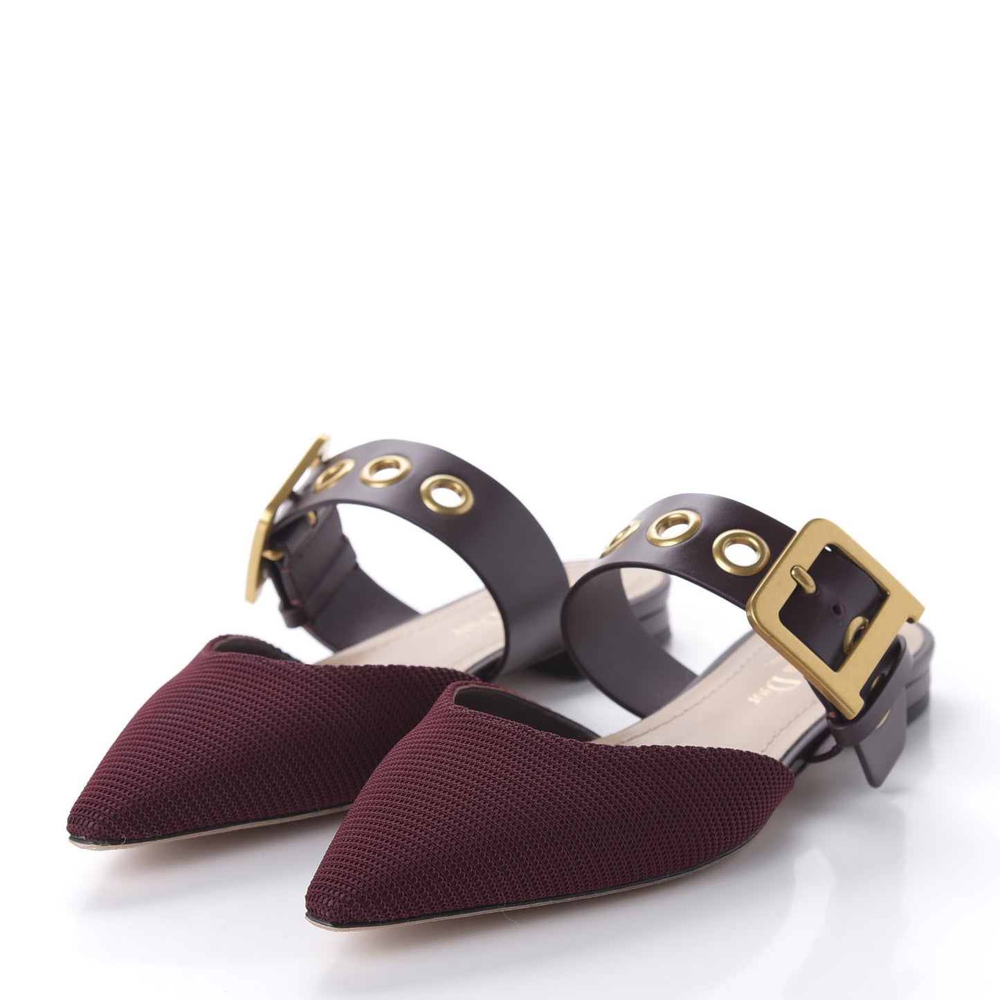 Technical Fabric D-Dior Ballerina Flat Mule 35.5 Rouge Black