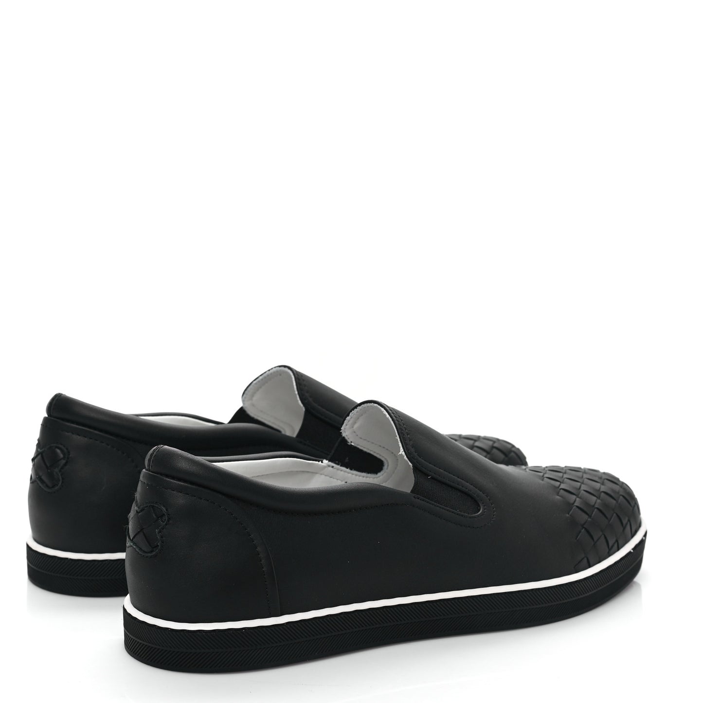 Nappa Intrecciato Slip On Sneakers 40.5 Black