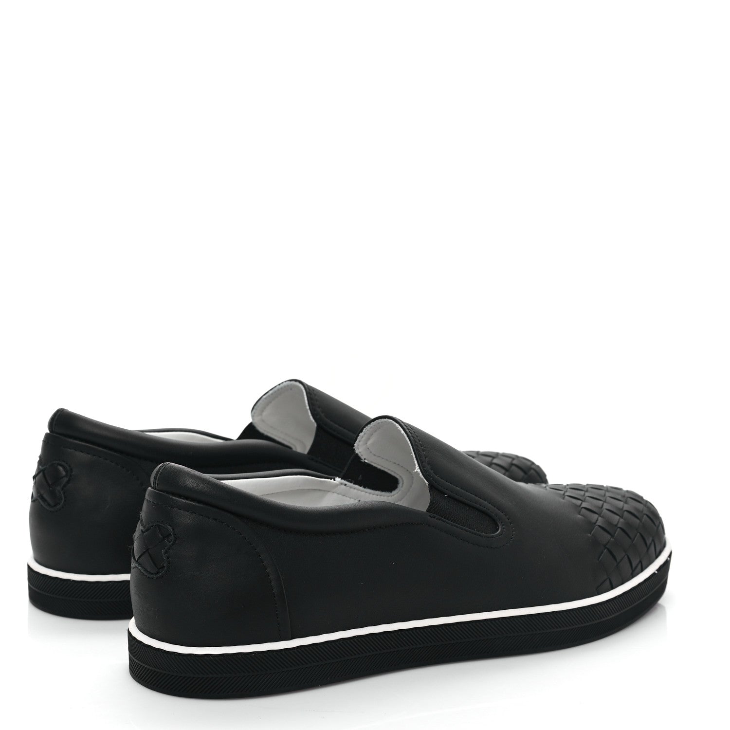 Bottega Veneta Nappa Intrecciato Slip On Sneakers 40.5 Black 4 of 7