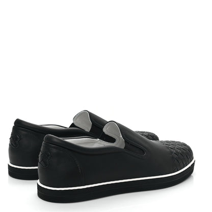 Bottega Veneta Nappa Intrecciato Slip On Sneakers 40.5 Black 4 of 7