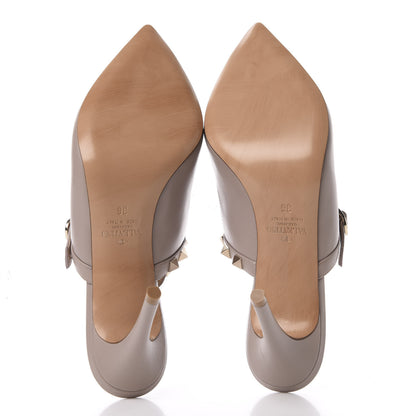 Valentino Garavani Nappa Rockstud T-Strap Open Back Pumps 36 Poudre 6 of 11