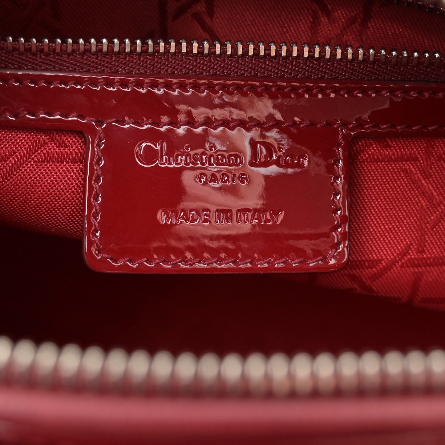 Patent Cannage Large Lady Dior Red