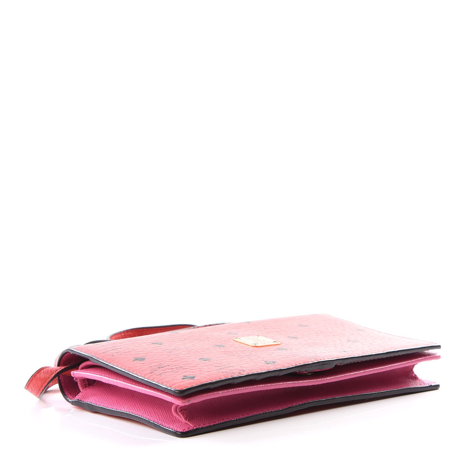 MCM Visetos Bi-Color Crossbody Wallet Coral Sugar Pink 3 of 9