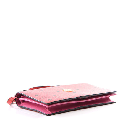 MCM Visetos Bi-Color Crossbody Wallet Coral Sugar Pink 3 of 9